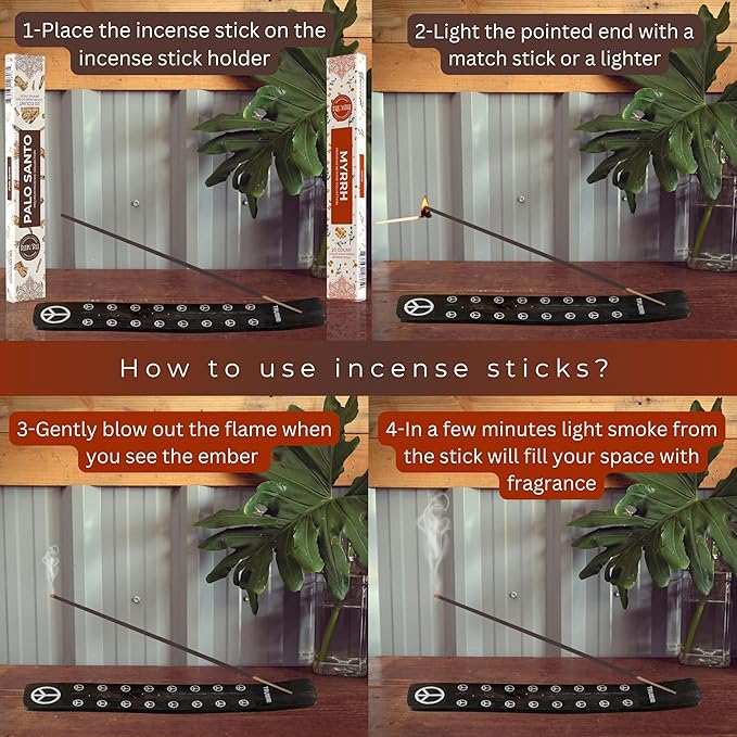 Trumiri Incense Sticks - Combo Pack of 40 Insence-Sticks - 20 Palo Santo + 20 Myrrh - Insenses - Insents - Incents - Inscense - Incence - Incienso - All Natural Incense Sticks