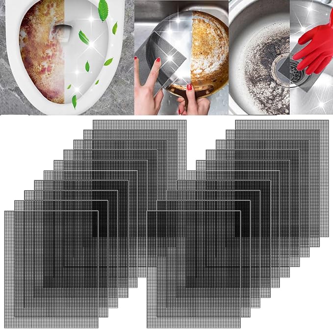 2024 New Upgrade Toilet Cleaning Screens Toilet Cleaner Hard Water 5.5 x 4 Inch Flexible Scrubbing Pads Remove Calcium Deposits Carbon Rust for Toilet Kitchen
