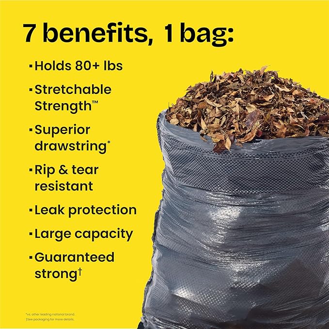 Glad Large 30 Gallon Trash Bags, Clorox Mountain Air Heavy Duty Garbage Bags, Forceflex with Drawstring, 25 Count (Packaging May Vary)