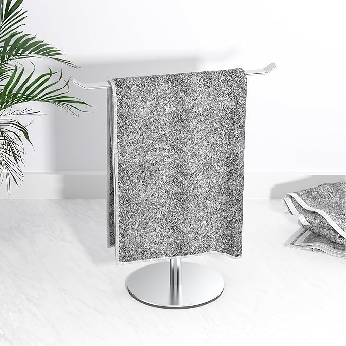 Towel Rack T-Shape Hand Towel Holder for Bathroom, Headband Holder Organizer and Bathroom Towel Racks, Kitchen Towel Rack Silver Hand Towel Holder