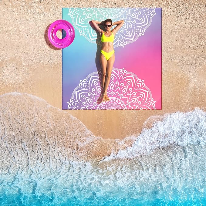 Beach Blanket Waterproof Sandproof Extra Large Beach Mat 79" X 83"/120"x108" for 1-8 Adults Quick Drying Durable Outdoor Picnic Mat for Beach Travel Camping Hiking