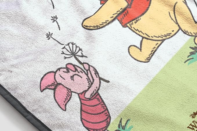 Jay Franco Kids Plush Throw Blanket – Soft & Cozy Fleece Throw for Bedroom & Couch Décor, Official Licensed Product, Multi - Winnie The Pooh, 40x50 - Travel Blanket
