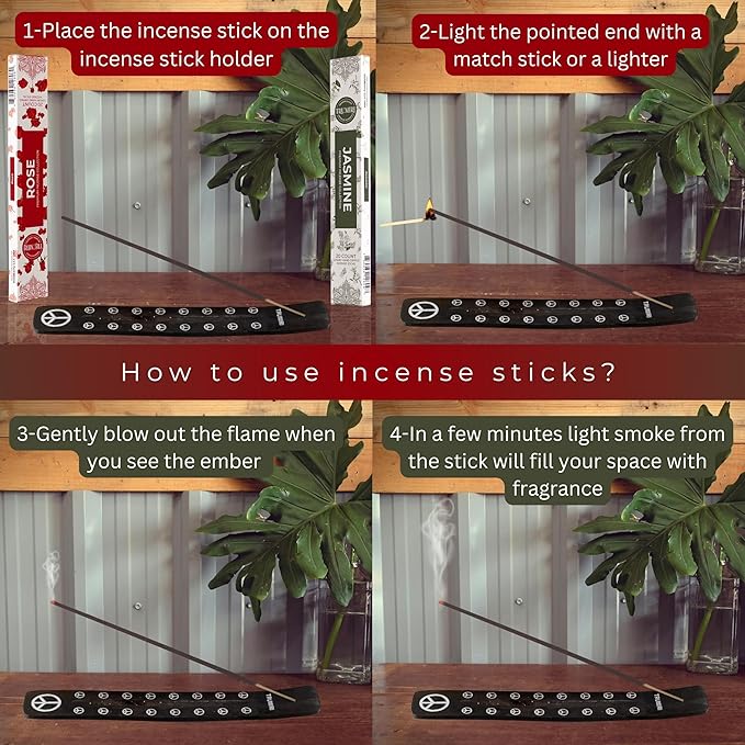 Trumiri Incense Sticks - Combo Pack of 40 Insence-Sticks - 20 Rose + 20 Jasmine - Insenses - Insents - Incents - Inscense - Incence - Incienso - All Natural Incense Sticks