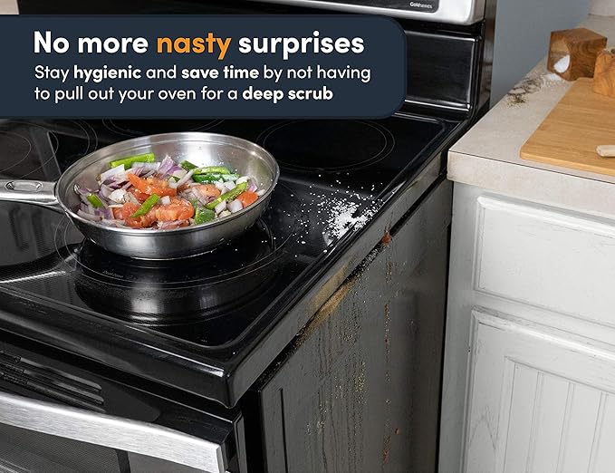 Linda's Essentials Silicone Stove Gap Covers (2 Pack), Heat Resistant Oven Gap Filler Seals Gaps Between Stovetop and Counter, Easy to Clean Stove Gap Guard (21 Inches, Black)