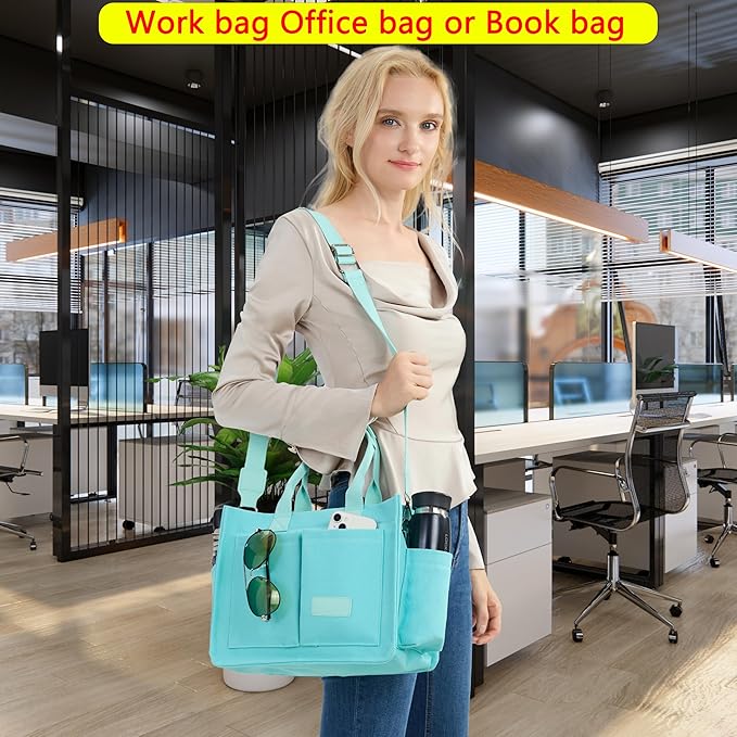 Canvas Tote Bag for Women, Women's Crossbody Bags, Work Laptop Tote Bag, Large Handbags Purse for Travel Nurse Teacher