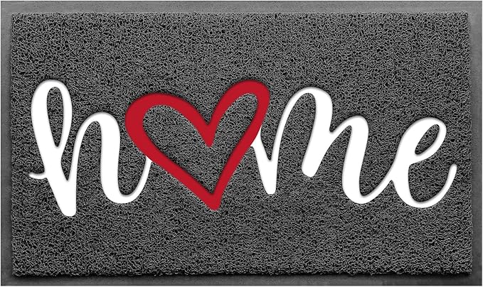 Door Mat, Welcome Mat Low Profile Floor Mat Front Doormat Indoor and Outdoor Doormat Non Slip Rugs for Entryway, Patio, High Traffic Areas (36"x24", Grey-Home)