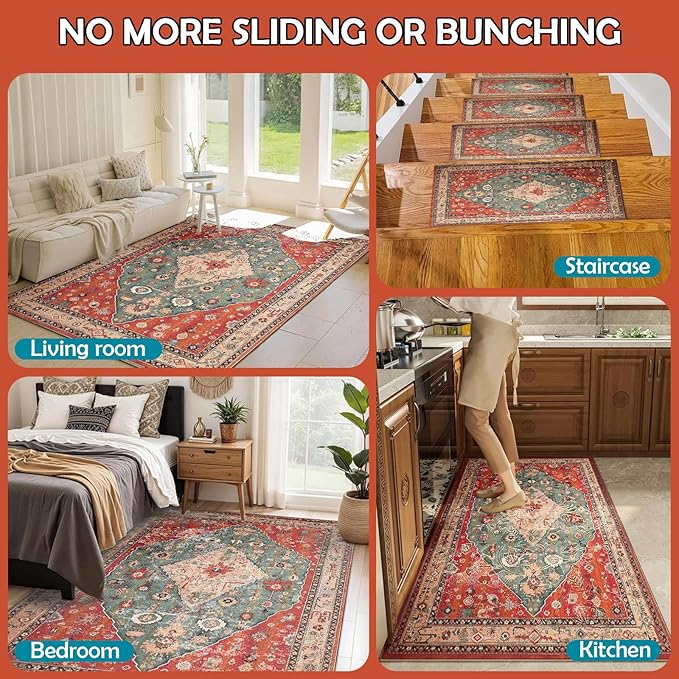 Waterproof Rug Pad, Thick 8x10 Ft Under Area Rug Carpet Pad, Non Slip Rug Pads for All Floors and Hardwood Floors Finishes, Keep Carpets in Place Soft and Prevent Rug from Wrinkling or Buckling