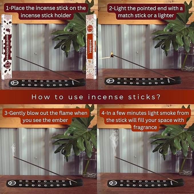 Trumiri Incense Sticks - Combo Pack of 40 Insence-Sticks - 20 Dragons Blood + 20 Myrrh - Insenses - Insents - Incents - Inscense - Incence - Incienso - All Natural Incense Sticks