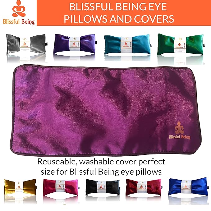 Lavender Eye Pillow | Hot or Cold Weighted Satin Eye Mask Perfect for Sleeping, Yoga, Meditation | Gifts for Women, Birthday, Teachers | Natural Herbal Relaxation | Made in USA (Aqua)