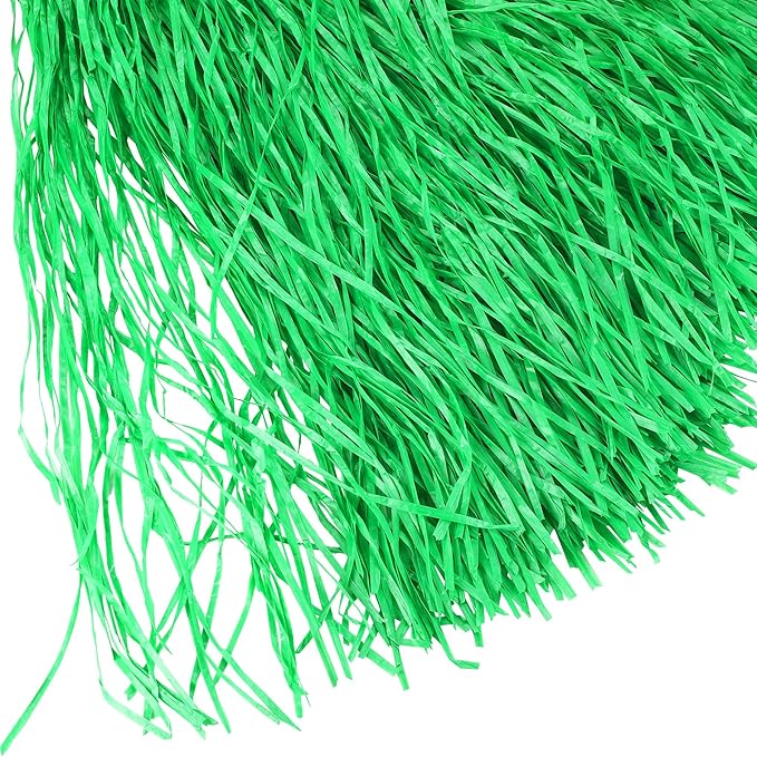 Fovths 8 Pack Luau Grass Table Skirt Natural 9 Feet x 29.5 Inch Hawaiian Table Skirt for Tropical Hawaiian Party Decorations Luau Party Costume Party, Green