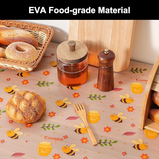 Cooyes Shelf Liner – Non-Slip Cabinet & Drawer Liner for Kitchen – Non-Adhesive Waterproof Shelf Paper with Modern Pattern – Durable EVA Cabinet Mat – Easy to Cut (Amber,11.8" W x 118" L)