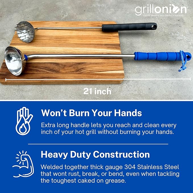 Grill Onion Grill Grate Cleaner Tool - Premium Onion Grill Brush Bristle Free BBQ Grill Cleaning Tool - Onion Grill Cleaner Bristle Free