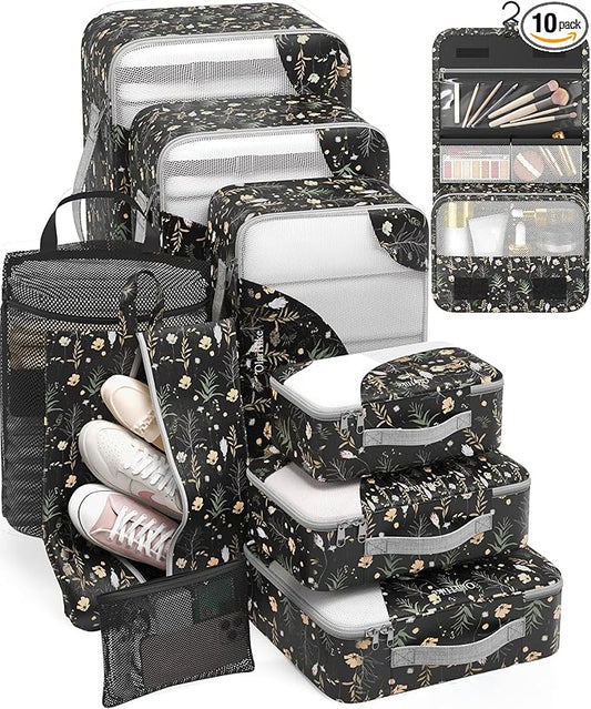 10 Set Packing Cubes for Travel, Gifts for Women Mom,Anti-Tearing Suitcase Organizer,OlarHike Vacation Essentials & Accessories for Cruise Ship