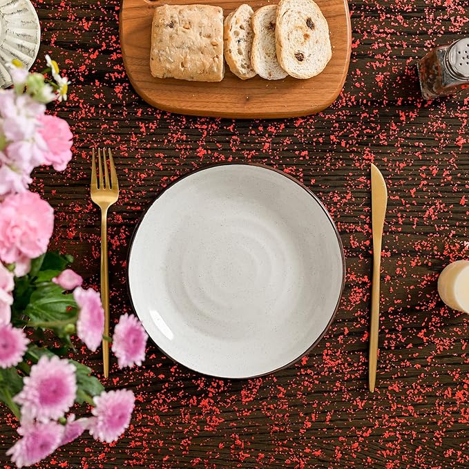 Horaldaily Black Red Gold Gauze Tablecloth 60x120 Inch Rectangular, Black Red Sequin Glitter Metallic Foil, Sheer Tulle Cheesecloth for Wedding Baby Shower Ceremony Birthday