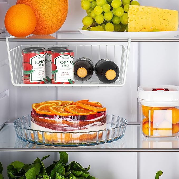 Simple Houseware 6-Pack Under Shelf Basket, White