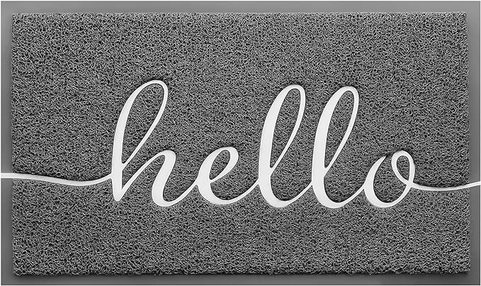 Door Mat (36"x24",Dark Grey), Welcome Mat Low Profile Front Doormat Non Slip Mats for Entryway, Patio, High Traffic Areas