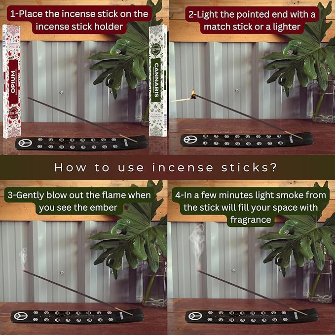 Trumiri Incense Sticks - Combo Pack of 40 Insence-Sticks - 20 Opium + 20 Cannabis - Insenses - Insents - Incents - Inscense - Incence - Incienso - All Natural Incense Sticks