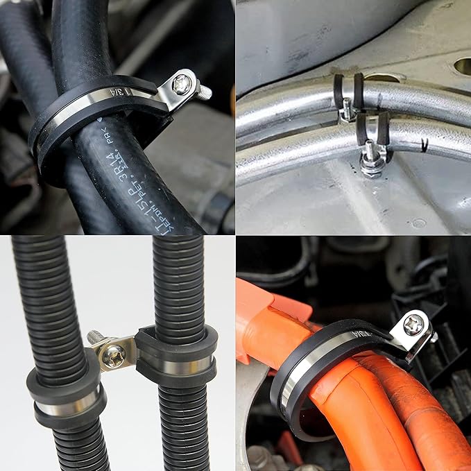 50 PCS 1-1/2 Inch Cable Clamps, 304 Stainless Steel Cable Clamps, Insulated Clamp, Hose Clamp, Pipe Clamp, Sturdy Clamp, and Wire Clamp by RTHIEAI