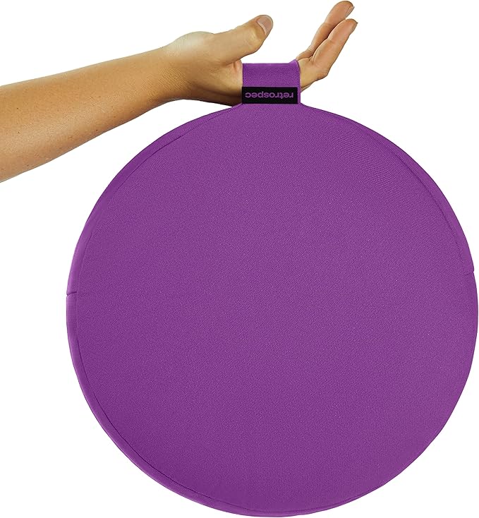 Retrospec Sedona Zafu Meditation Cushion Filled w/Buckwheat Hulls - Yoga Pillow for Meditation Practices - Machine Washable 100% Cotton Cover & Durable Carry Handle, Round