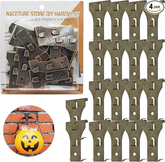 NACETURE Brick Hook Clips, 18-Pack — for Bricks 2-1/4”–2-2/5” Only, Requires ≥1/8” Recessed Mortar Gap — No-Drill Metal Brick Wall Hangers — for Seasonal & Everyday Wall Décor