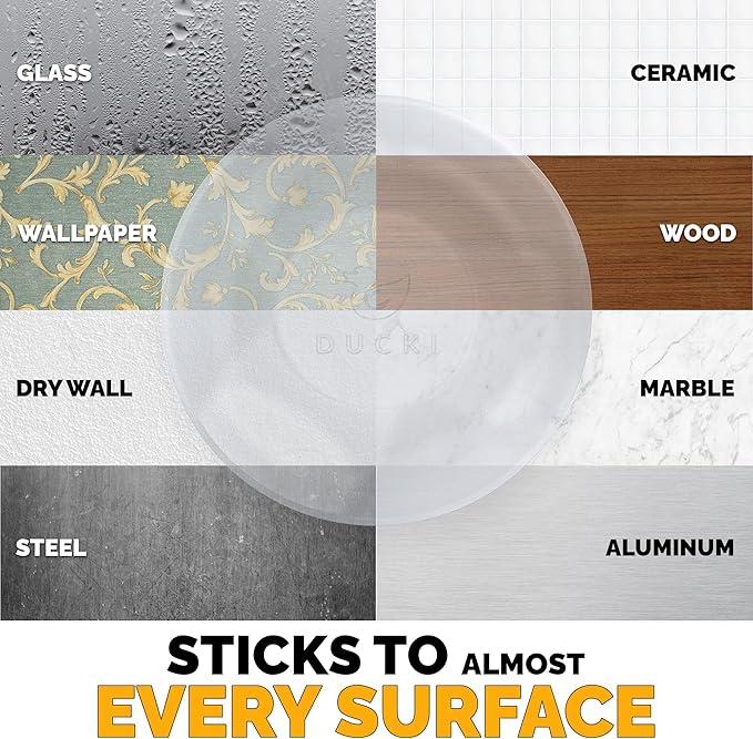 Ducki Door Stop Wall Protectors, 6 Pack Clear, Self Adhesive Reusable Solution for Stopping Wall Damage & Noise from Doors, Refrigerators, & in Your Home or Office, Durable Shock Absorbent & Discreet