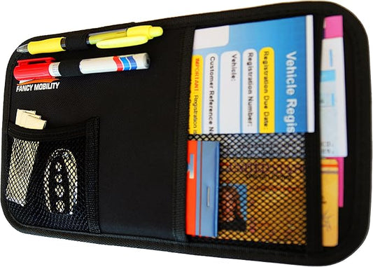 Car Sun Visor Organizer - Auto Accessories Document Holder - Car, Truck, SUV Registration & Insurance Storage Pouch - Road Trip Essential Gift for Any Driver - Comes With a Unique eBook