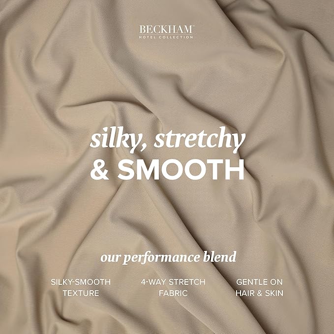 Beckham Hotel Collection Cooling Pillowcases for Hot Sleepers, Standard/Queen Size Set of 2, Cool Bedding, Envelop Closure, Silky Soft, Breathable, Moisture-Wicking, Sand