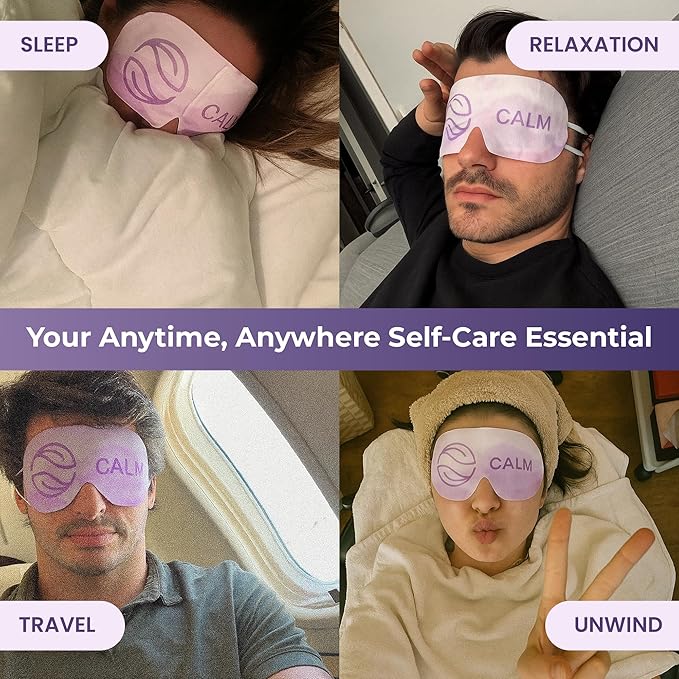 Body Restore Heated Eye Mask for Dry Eyes 5 Pack - Self Heating Warm Compress, Christmas Stocking Stuffers, White Elephant, Birthday Gifts for Women, Men, Stye Eye Treatment, Relaxation - Variety