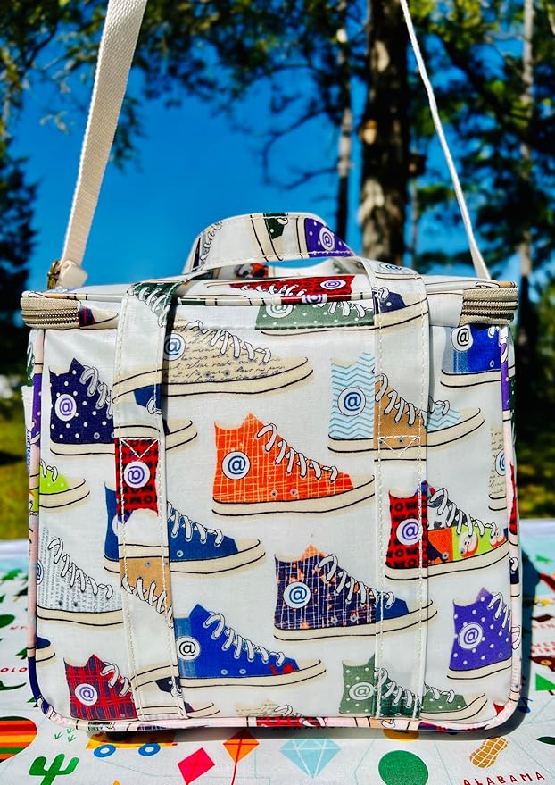 Kwang Min Insulated Insulated Cooler Bag,Reusable Large Lunch Bag for Women, Great for Outdoors,Camping,Party,Premium Quality,Adjustable Strap,Foldable