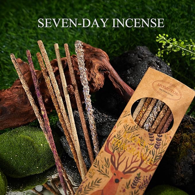Hand-Dipped Incense Sticks – 7 Natural Scents, 8" Long, 45-Minute Burn, Handmade Clean-Burning Incense for Relaxation, Meditation & Stress Relief
