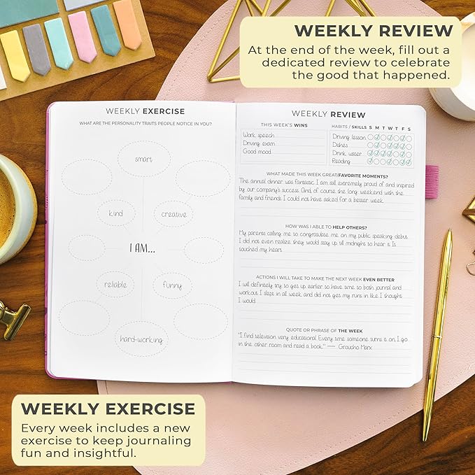 Clever Fox Gratitude Journal – Happiness, Positivity & Affirmation Daily Journal – Inspirational Daily Notebook – 3 Months, A5 (Violet Blossom)