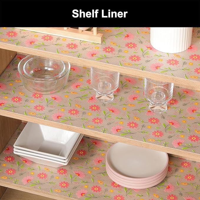 Cooyes Shelf Liner - Premium Non-Adhesive Cabinet & Drawer Liner for Kitchen - Waterproof Shelf Paper with Modern Pattern - Durable EVA Cabinet Mat - Easy to Cut (11.8" W x 118" L)