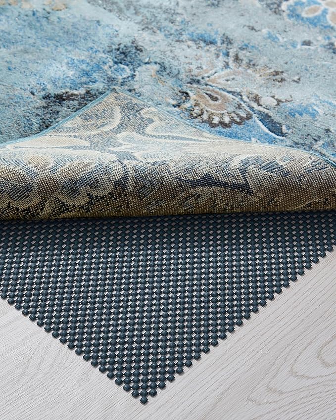Veken 2x3 Ft Rug Pad Gripper for Hardwood Floors, Non Slip Dark Blue Rug Pads for Area Rugs, Thick Rug Grippers for Tile Floors, Under Carpet Anti Skid Mat, Keep Your Rugs Safe and in Place