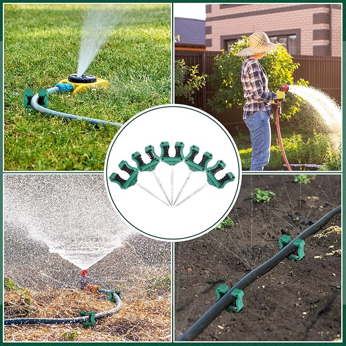 Yaocom 5 Pcs Hose Guide for Garden 10 Inch Rust Proof Metal Garden Spike Roller Reel Lawn Hose Support Spike Stakes Holder for Yard Lawn Plant Protection