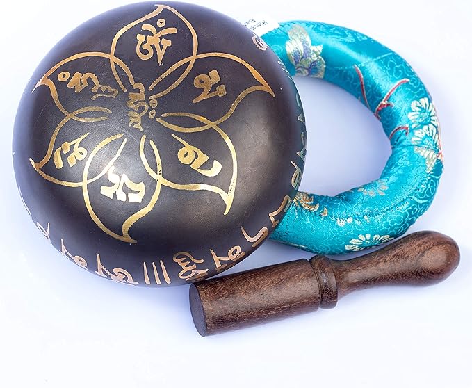 Tibetan Singing Bowl Set Brass - Master Healing Grade - Authentic Handcrafted Sound Bowl by Himalayan Bazaar