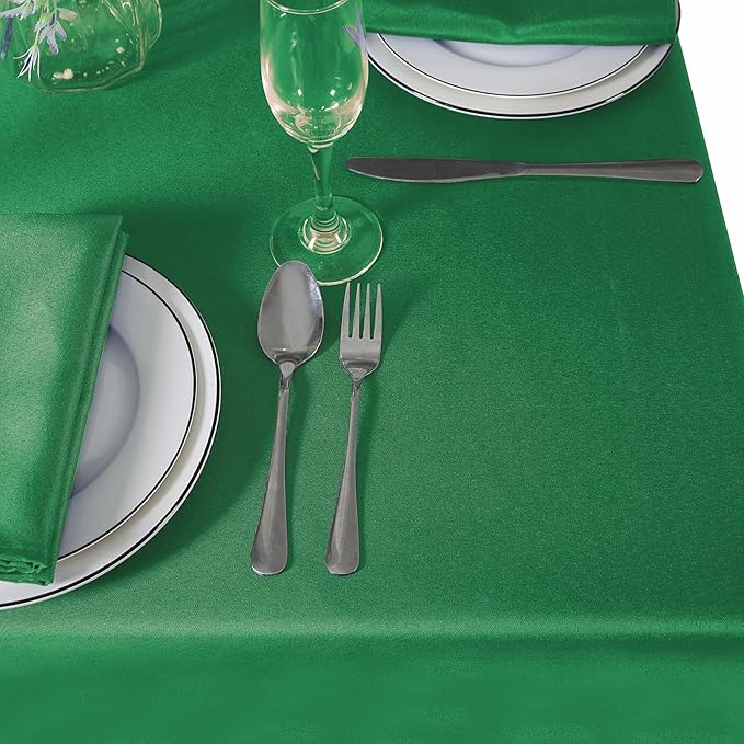 Cupuamon Rectangle Tablecloth 60x120 inch Washable Polyester Fabric Table Cloth for Wedding Party Dining Banquet Decoration (60x120, Emerald)