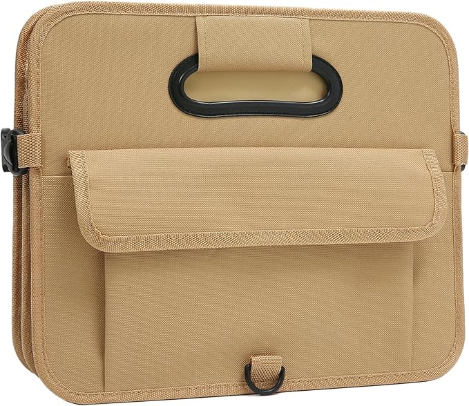 AOKJOY Car Trunk Organizer Car Storage Organizer Collapsible Multi Compartment Car Organizer Adjustable Straps Car Organizer for SUV (Ginger)