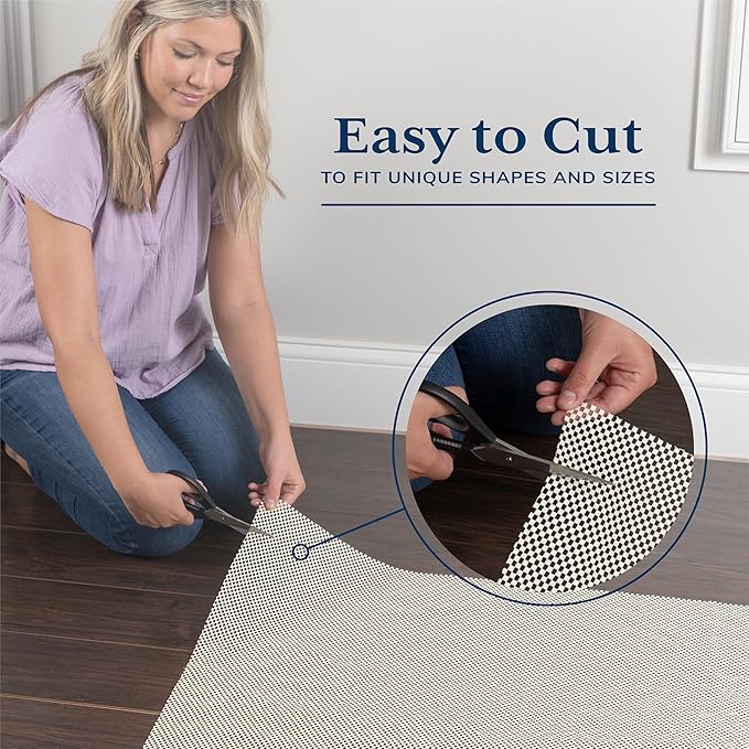 Veken 12x15 Ft Rug Pad Gripper for Hardwood Floors, Non Slip Rug Pads for Area Rugs, Thick Rug Grippers for Tile Floors, Under Carpet Anti Skid Mat, Keep Your Rugs Safe and in Place