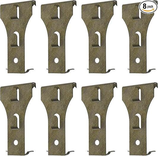 NACETURE Brick Hook Clips (8 Pack) – Designed for 2.25"–2.40" Standard Bricks – Requires ≥1/8" Mortar Recess – No-Drill Metal Brick Hangers for Indoor & Outdoor Décor