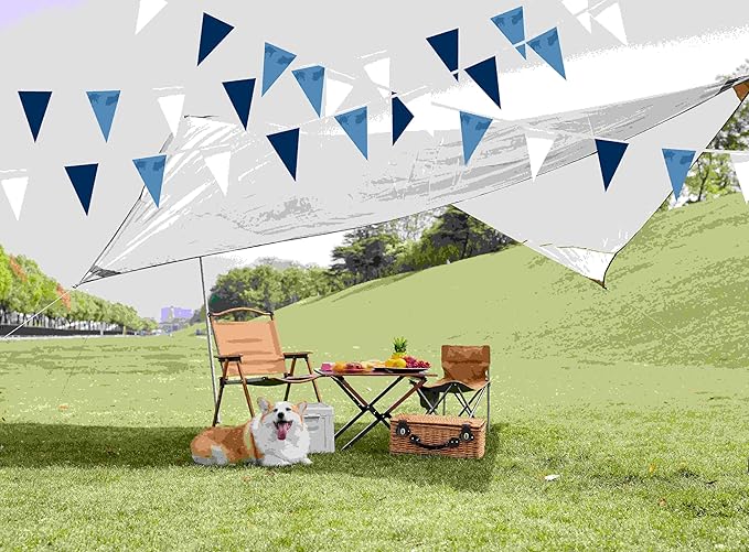 50 Feet Blue White & Dark Blue Pennant Banner Flags String Hanging Blue White & Dark Blue Triangle Bunting Flags,Party Decorations for Grand Opening,Party Events,30 Pcs