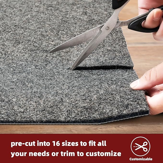 BAGAIL Felt and Natural Rubber Backing Rug Pads 1/8” Thick, Round 6 Feet Non Slip Rug Gripper Keep Rugs in Place, Under Area Rug Protective Cushioned Pads, Carpet Runners, Hardwood Floors Protection