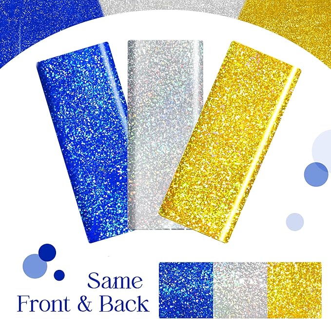 Sparkling Holographic Laser Tablecloth - Shimmering, Waterproof, Easy to Clean - Ideal for Bachelorette, Birthday, Wedding, and Anniversary Party Decorations (Dark Blue & Gold & Silver, 3)