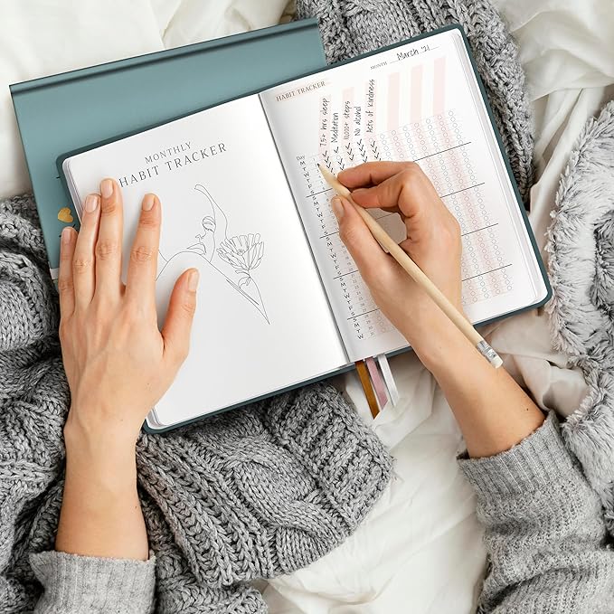 RYVE Daily Gratitude Journal for Women, 6-Month Guided Positivity & Wellness Journal with Prompts, Affirmations, Mindfulness, For Self-Reflection & Manifestation