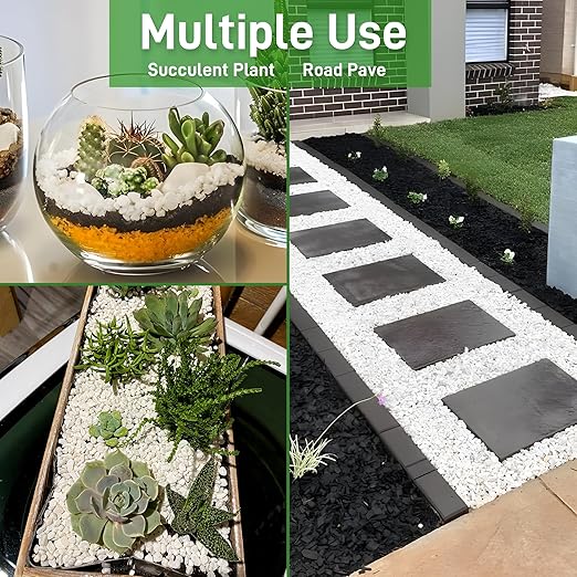 45LB Natural White Rocks, 1/4"-3/4" Garden River Rock,Decorative Pebbles Aquarium Gravel for Indoor Plants Garden Landscaping Terrarium Fish Tank and Outdoor Decoration