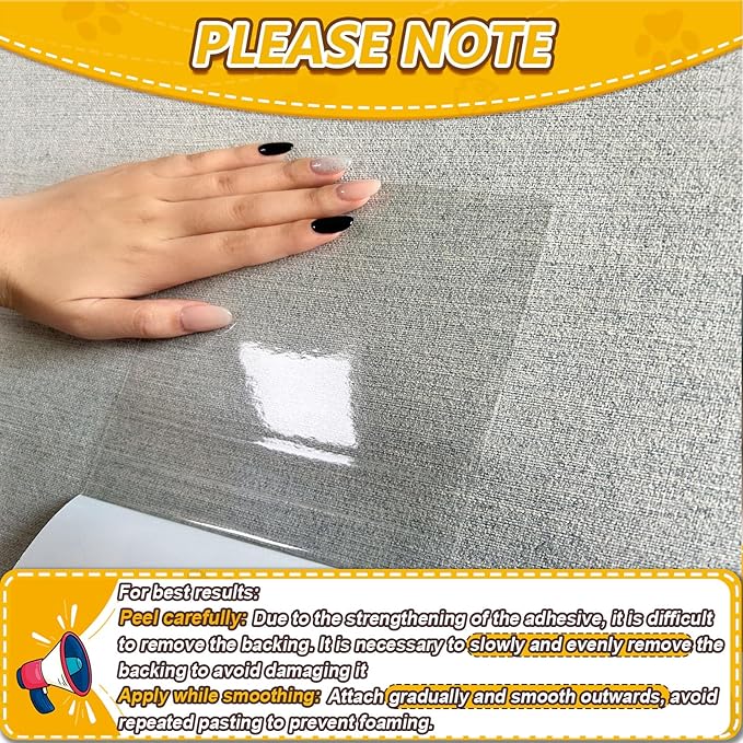 Anti Cat Scratch Furniture Protector, 8 Pcs Self-Adhesive Couch Protector for Cat Claws, Heavy Duty Couch Cover Furniture Protectors from Cats Scratching Tape for Sofa, Corner, Door, Chair