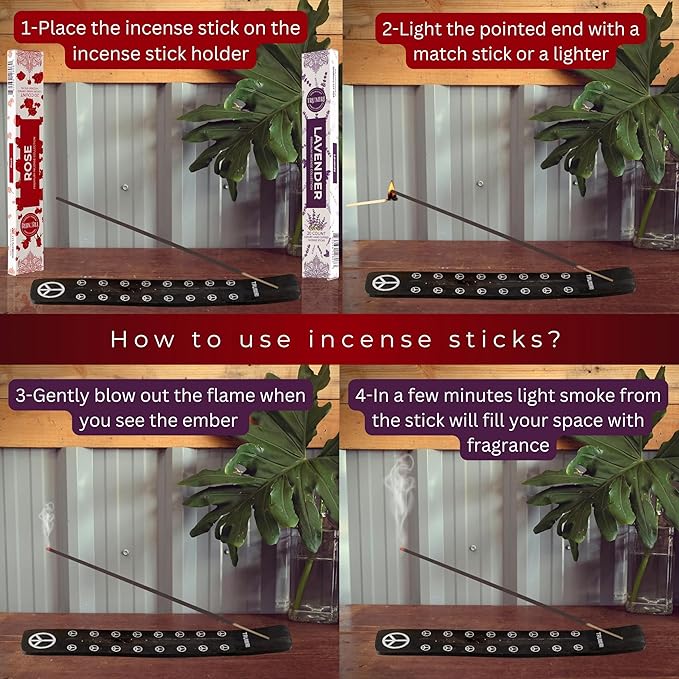 Trumiri Incense Sticks - Combo Pack of 40 Insence-Sticks - 20 Rose + 20 Lavender - Insenses - Insents - Incents - Inscense - Incence - Incienso - All Natural Incense Sticks