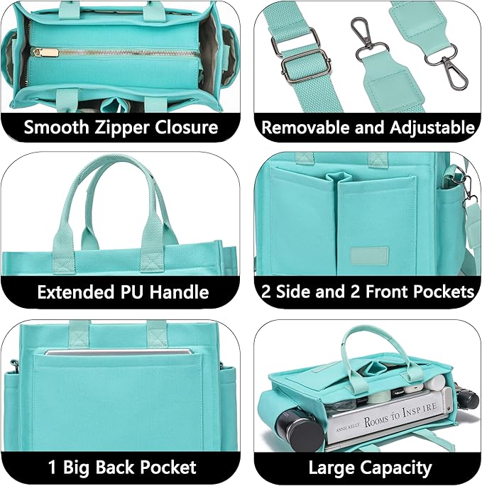 Canvas Tote Bag for Women, Women's Crossbody Bags, Work Laptop Tote Bag, Large Handbags Purse for Travel Nurse Teacher