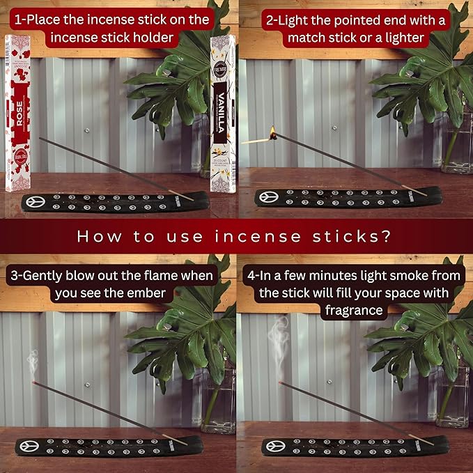 Trumiri Incense Sticks - Combo Pack of 40 Insence-Sticks - 20 Vanilla + 20 Rose - Insenses - Insents - Incents - Inscense - Incence - Incienso - All Natural Incense Sticks