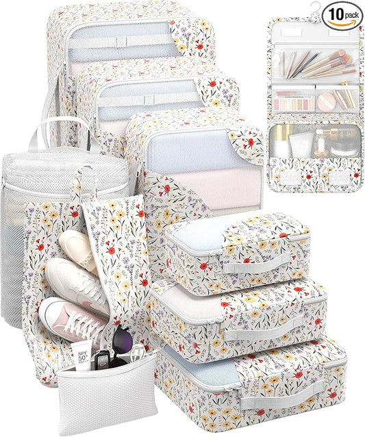 10 Set Packing Cubes for Travel, Gifts for Women Mom,Anti-Tearing Suitcase Organizer,OlarHike Vacation Essentials & Accessories for Cruise Ship