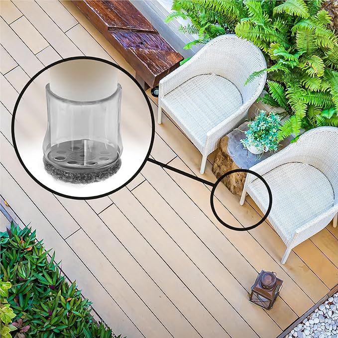 Slipstick GorillaOutdoor Berber Furniture Feet Pads with Clear Sleeve Sock (8 Pack) Outdoor Furniture Sliders for Round & Square Legs, Large